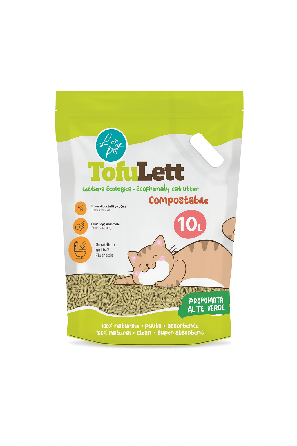 Lettiera in Tofu Profumazione Tè Verde