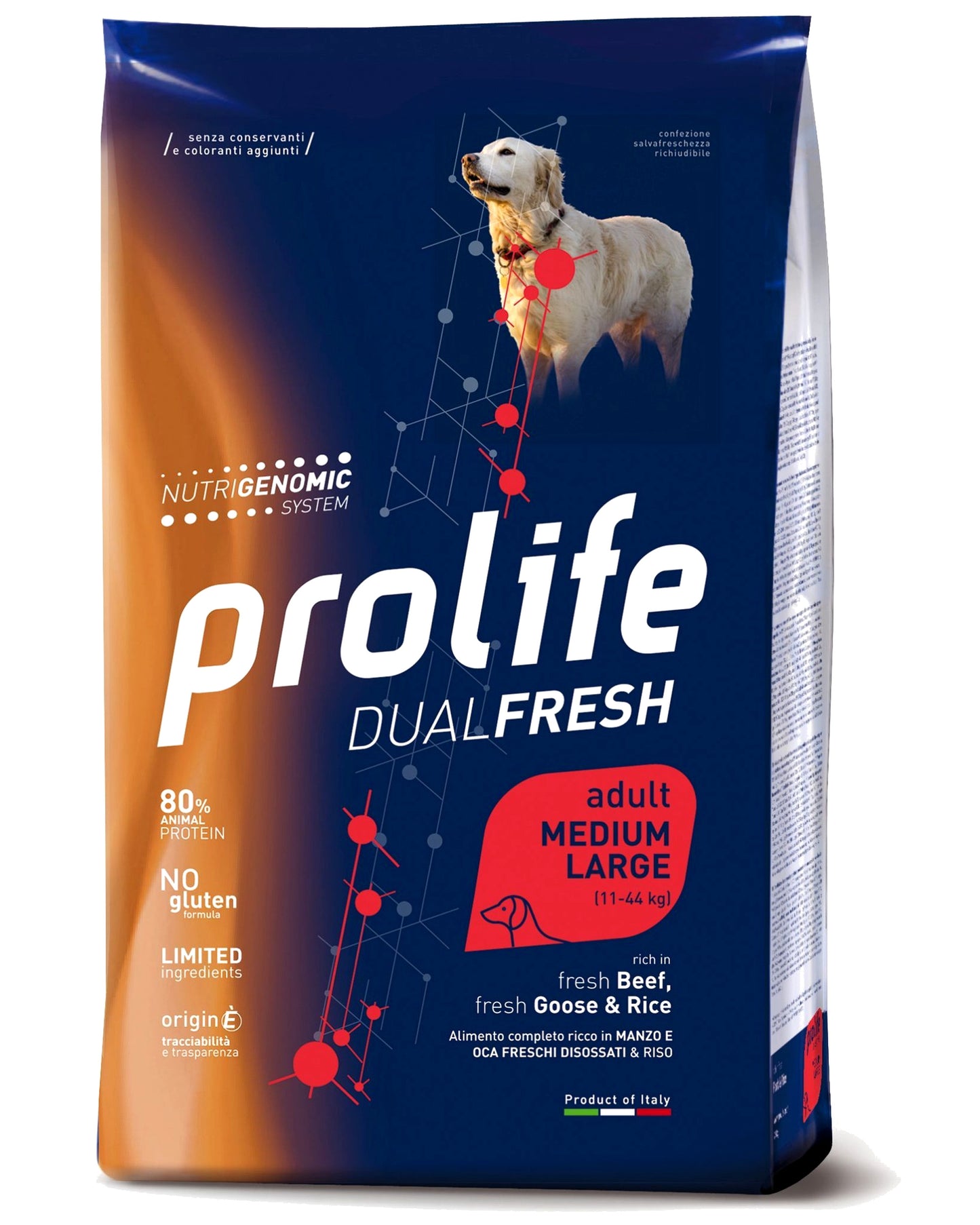 Prolife Dual Fresh Adult - Manzo, Oca e Riso - Medium/Large