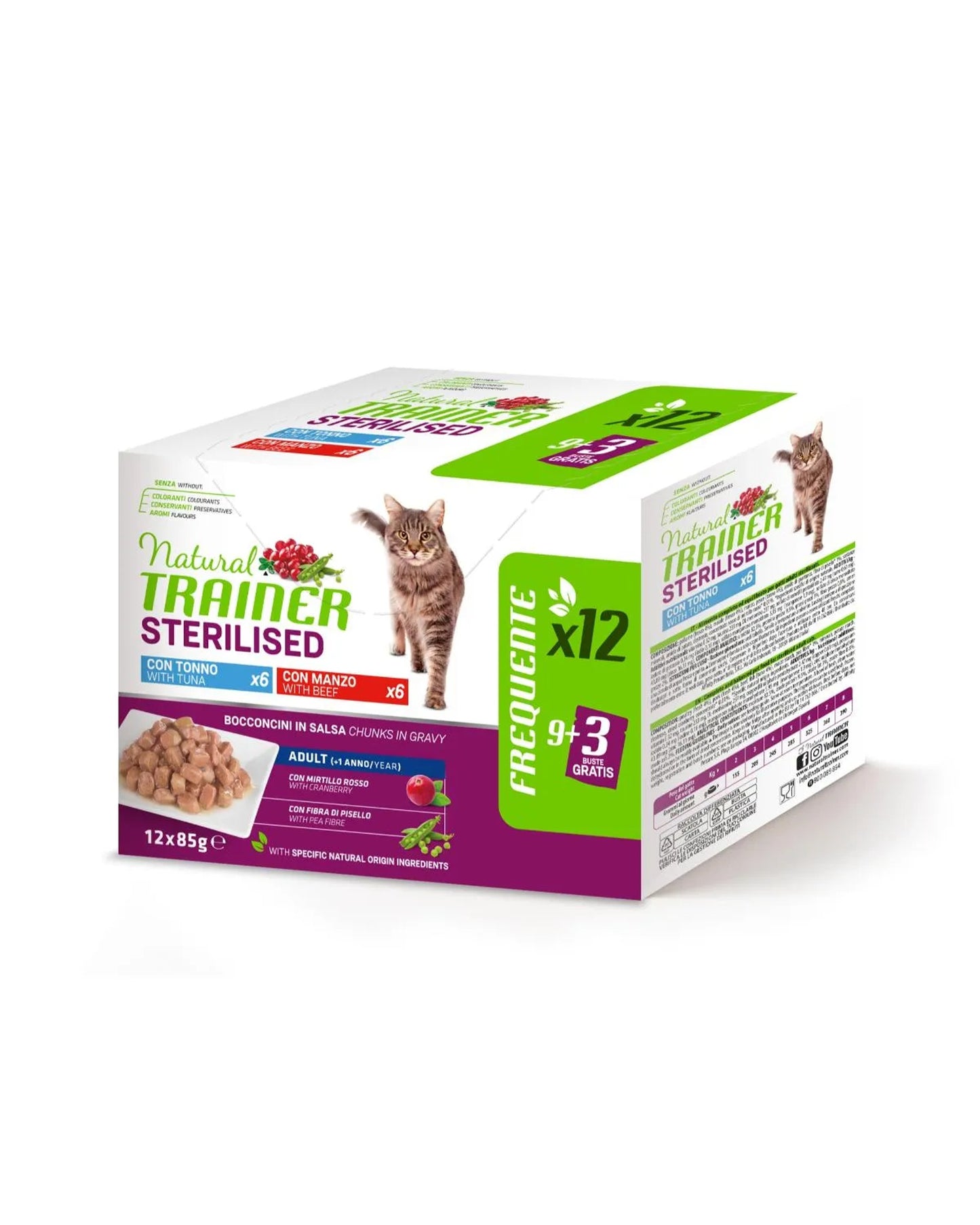 Trainer Sterilised Adult Multipack - Tonno e Manzo - Cat