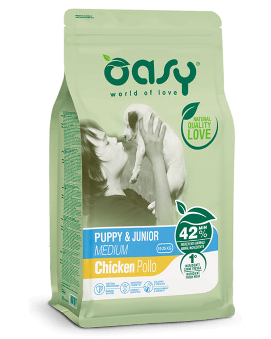 Oasy Lifestage Puppy e Junior - Pollo - Medium