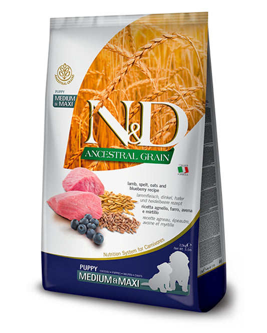 N&D Ancestral Puppy - Agnello e Mirtillo - Medium/Maxi