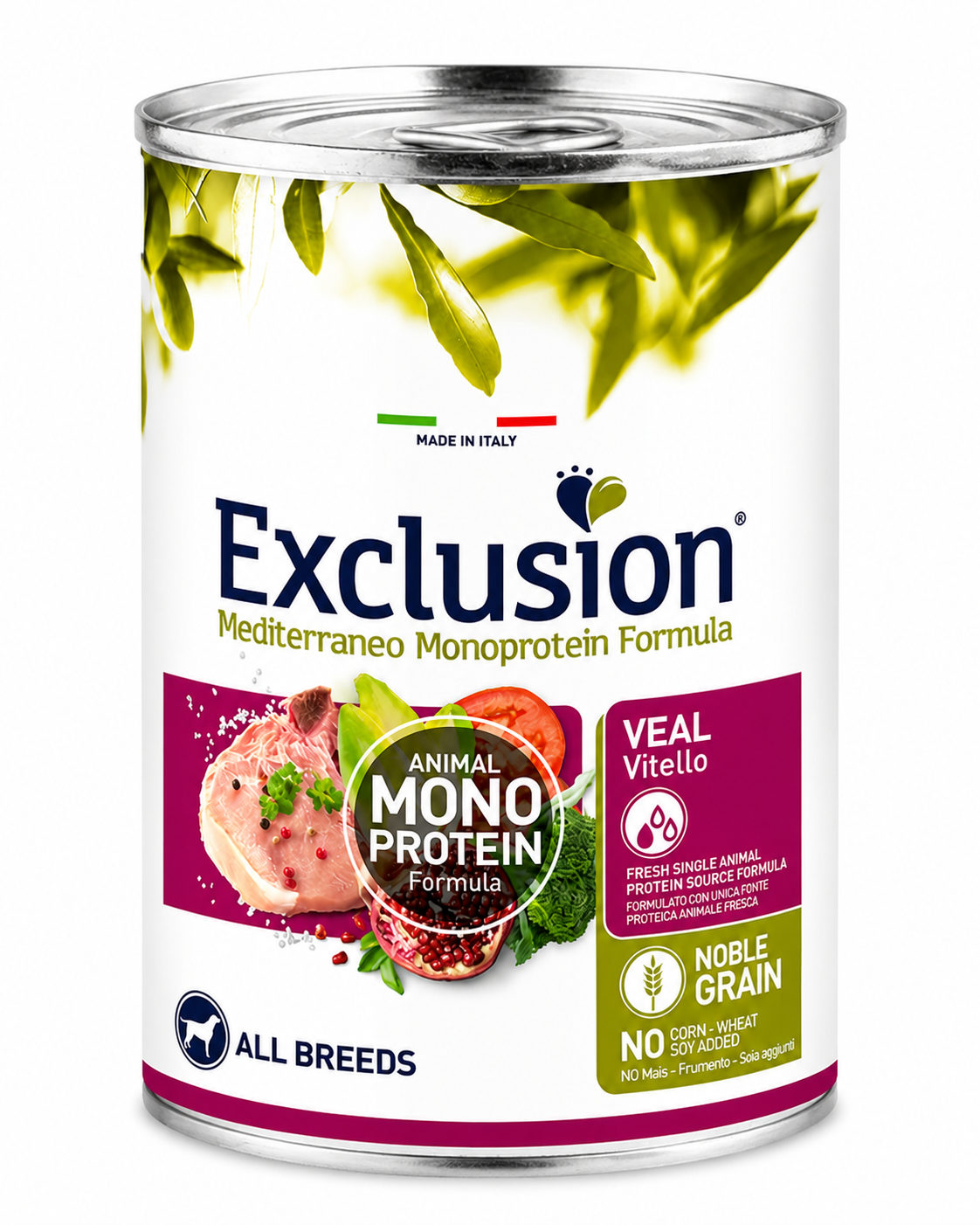 Exclusion Mediteraneo Monoprotein Noble Grain Adult - Vitello - All Breeds