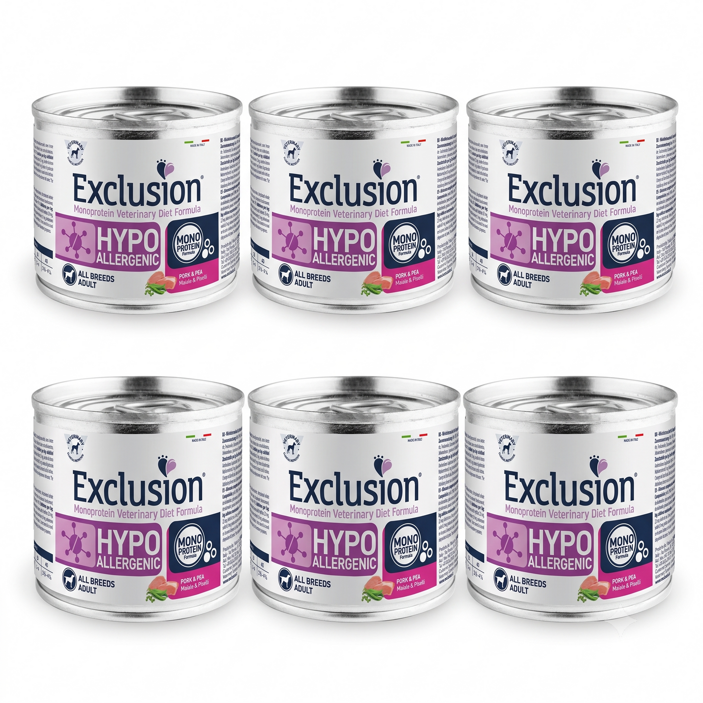 Exclusion Hypoallergenic - Maiale e Piselli - CrocoPacks 6x200g
