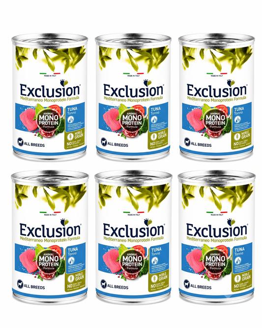 Exclusion Mediterraneo Monoprotein Noble Grain Adult - Tonno - All Breeds - CrocoPacks 6x400g