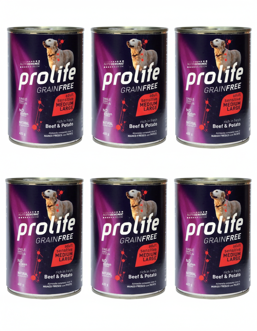 Prolife Grain Free Adult - Manzo e Patate - CrocoPacks 6x400g