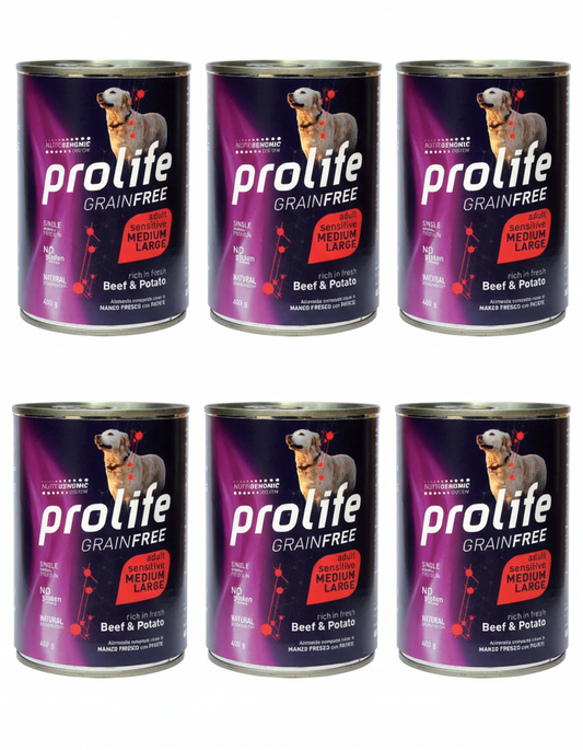 Prolife Grain Free Adult - Manzo e Patate - CrocoPacks 6x400g
