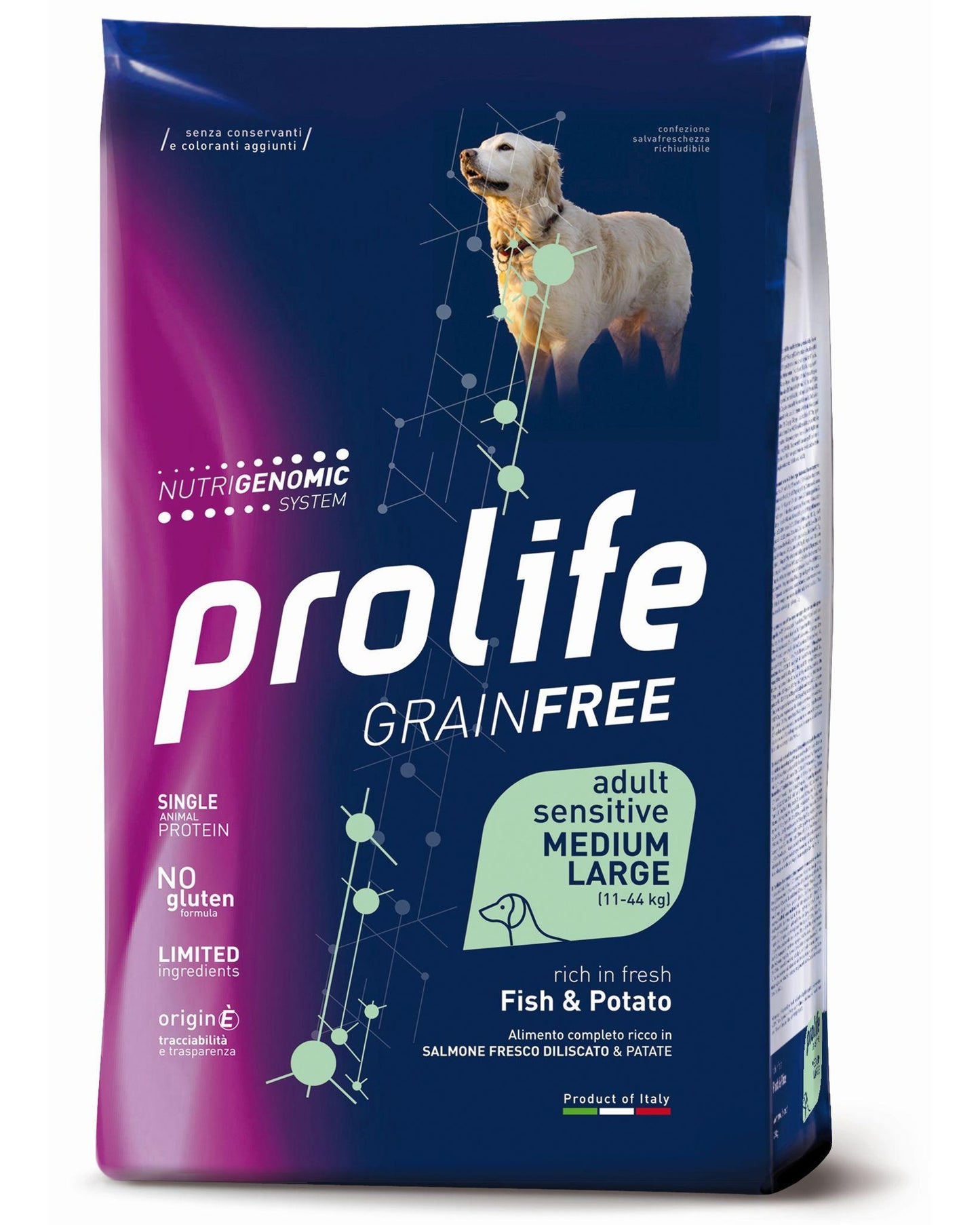 Prolife Grain Free Adult - Pesce e Patate - Medium/Large