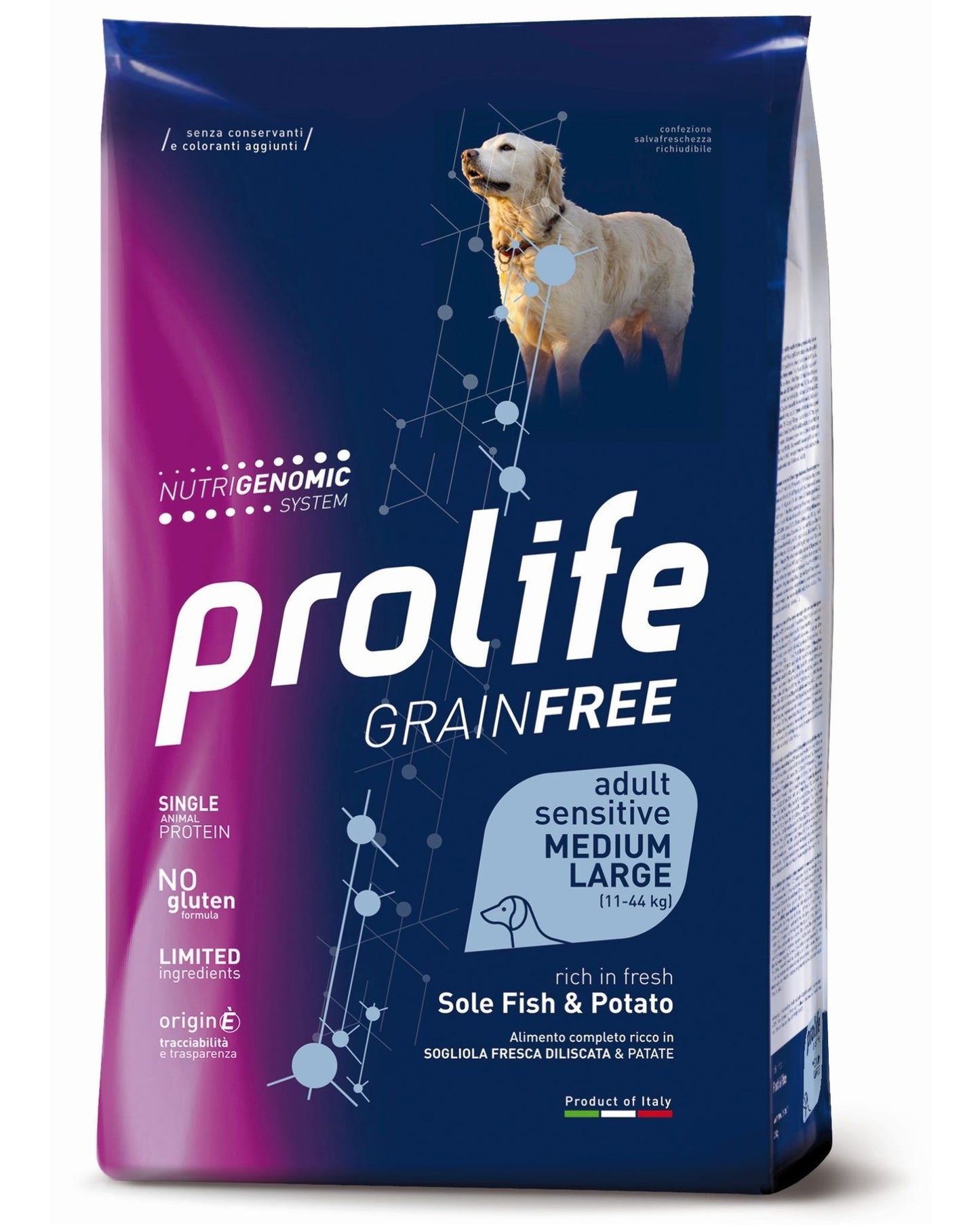 Prolife Grain Free Adult - Sogliola e Patate - Medium/Large